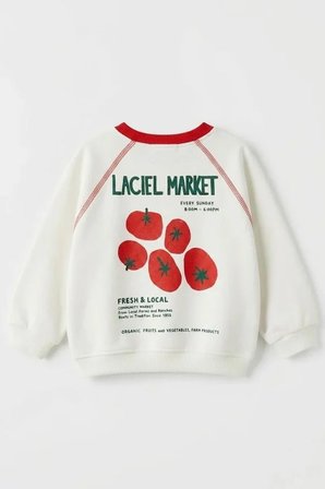 La Ciel Paris Erkek Çocuk Domates Baskılı Sweatshirt
