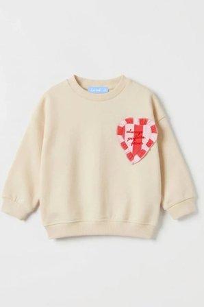 La Ciel Paris Kız Çocuk Kalp Detaylı Sweatshirt