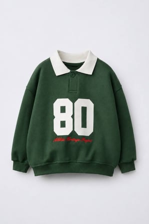 Erkek Çocuk Polo Yaka Sweatshirt ve Eşofman Altı Yeşil