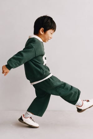 Erkek Çocuk Polo Yaka Sweatshirt ve Eşofman Altı Yeşil