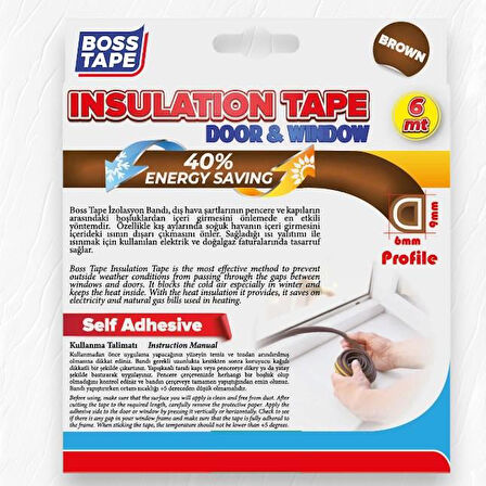 Boss Tape Kapı Pencere İzolasyon Fitili 9mm-6mt Kahverengi