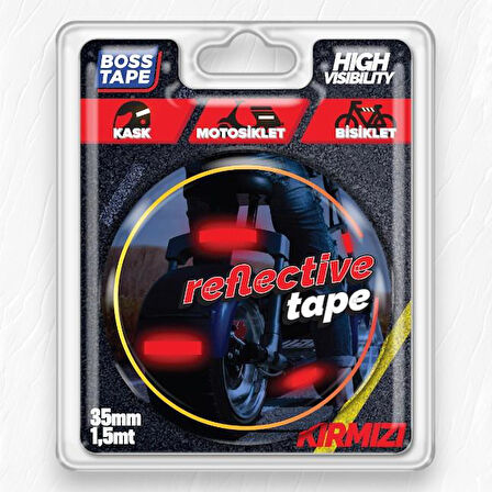 Boss Tape Reflektif Petekli Kedi Gözü Bant 35mm-1,5mt Kırmızı