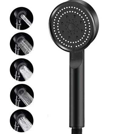 Sardıcı Turbo Fan 5 Fonksiyonlu Su Tasarruflu Duş Başlığı Siyah