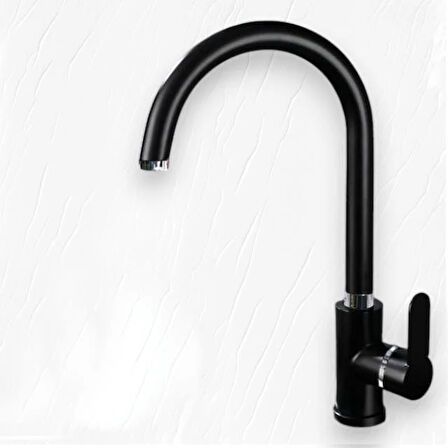 Sardıcı BTR1040 Siyah Delta Mutfak Bataryası Sıcak Soğuk Çift Su Girişli Mutfak Eviye Bataryası