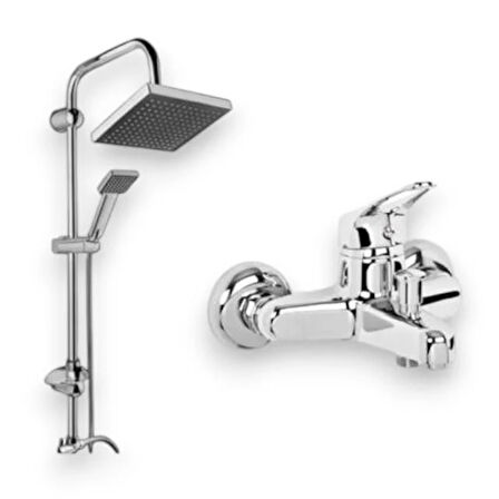 Sardıcı Sunrise Tepeleme Duş Robotu + BTR1010 Krom Banyo Bataryası 2 li Set