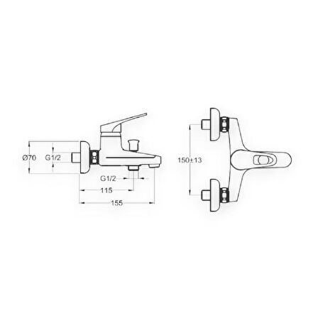 Sardıcı BTR-1015 Delta Banyo Bataryası Delta Gövde