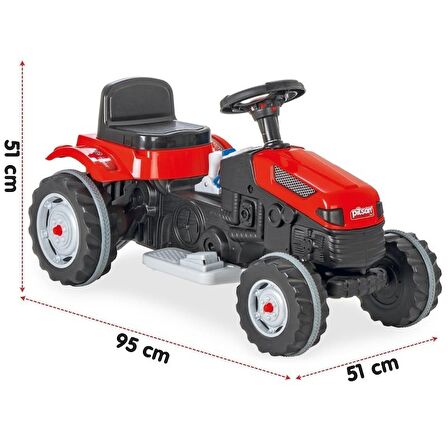 PİLSAN Active Akülü Traktör - 6V - Kırmızı