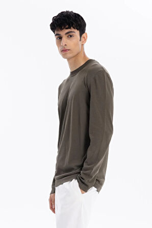 Bisiklet Yaka Slim Fit Basic Erkek Triko Kazak