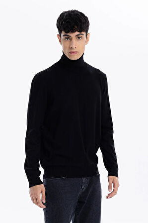 Balıkçı Yaka Slim Fit Basic Erkek Kazak