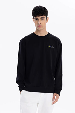 Bisiklet Yaka Slim Fit Baskılı Erkek Sweatshirt