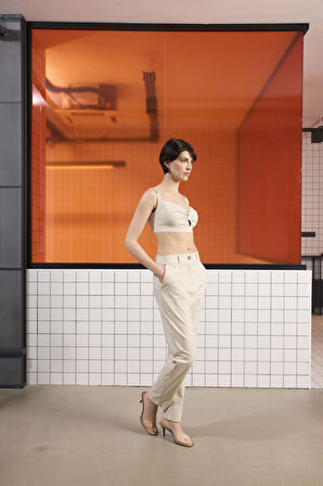 Önü Büzgü Detaylı Askılı Kadın Bra Bralet