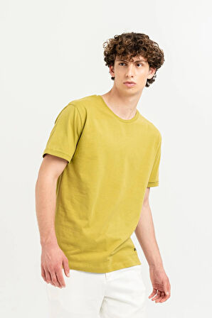 Bisiklet Yaka Kol Ucu Duble %100 Pamuk Slim Fit Erkek T-shirt