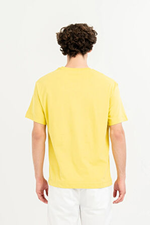 Bisiklet Yaka Baskılı %100 Pamuk Oversize Erkek T-shirt