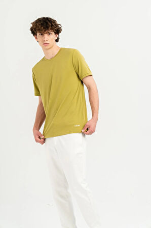 Bisiklet Yaka Kol Ucu Duble Slim Fit Erkek T-shirt