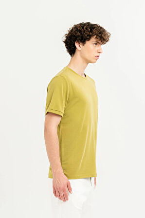Bisiklet Yaka Kol Ucu Duble Slim Fit Erkek T-shirt