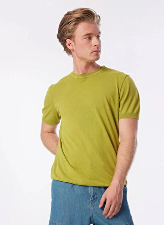 Bisiklet Yaka Kısa Kollu %100 Pamuk Slim Fit Erkek T-shirt