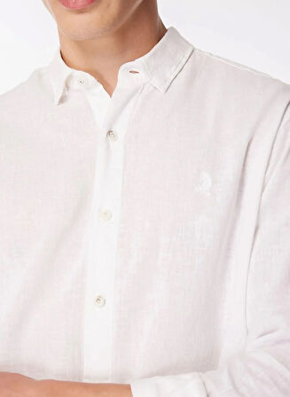 Yakası Alttan Britli Regular Fit Basic Erkek Gömlek