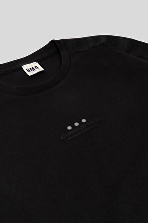 Bisiklet Yaka Kolları Şerit Detaylı Baskılı Erkek Sweatshirt