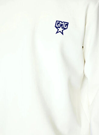 Bisiklet Yaka Sırtı Flok Göğsü Yıldız Baskılı Erkek Sweatshirt