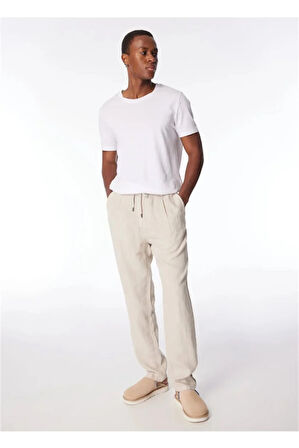Arkası Torba Cepli %100 Keten Regular Erkek Pantolon