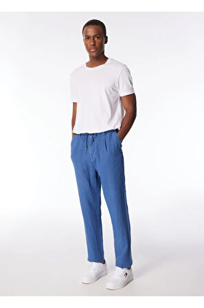 Arkası Torba Cepli %100 Keten Regular Erkek Pantolon