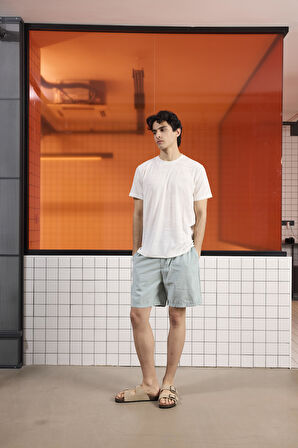 Bisiklet Yaka Kol Ucu Duble Slim Fit Erkek T-shirt