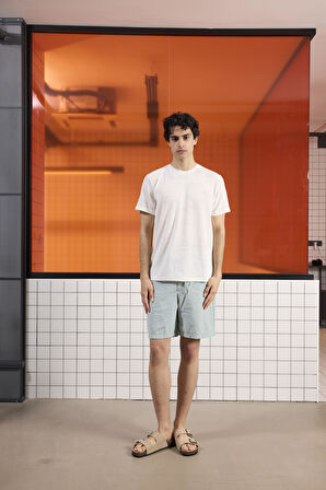 Bisiklet Yaka Kol Ucu Duble Slim Fit Erkek T-shirt