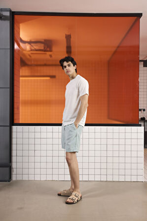 Bisiklet Yaka Kol Ucu Duble Slim Fit Erkek T-shirt