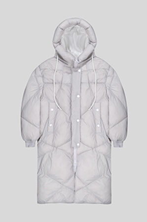 Regular Fit Kapüşon Yaka Kol Ucu Triko Kadın Mont