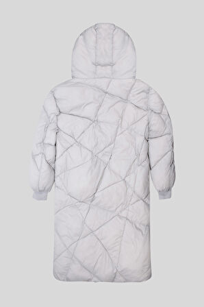 Regular Fit Kapüşon Yaka Kol Ucu Triko Kadın Mont