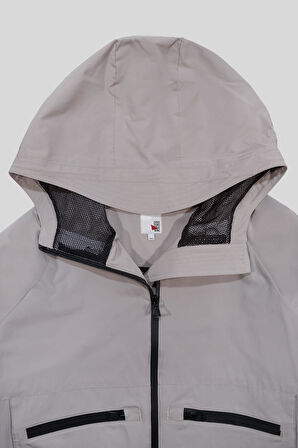 Kapüşon Yaka Oversize Fermuarlı Kadın Mont