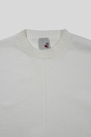 Bisiklet Yaka Yırtmaçlı Kadın Kazak