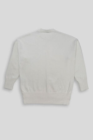 Bisiklet Yaka Yırtmaçlı Kadın Kazak