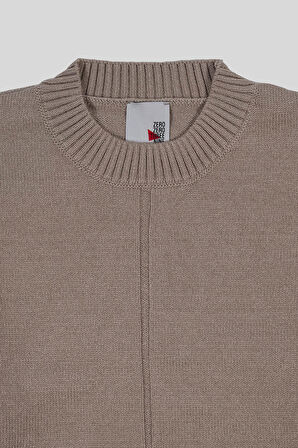 Bisiklet Yaka Yırtmaçlı Kadın Kazak