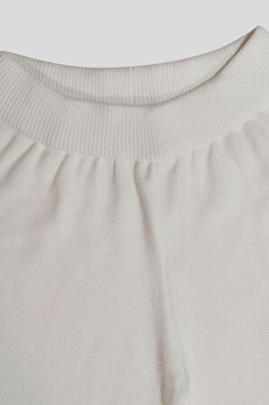 Beli Lastikli Wide Leg Örme Triko Kadın Pantolon