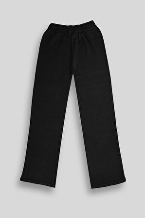 Beli Lastikli Wide Leg Örme Triko Kadın Pantolon