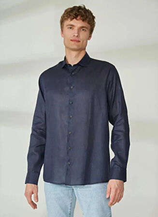 Gömlek Yaka %100 Keten Erkek Gömlek