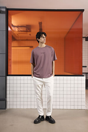 Kabartma Baskılı Modal Erkek T-shirt