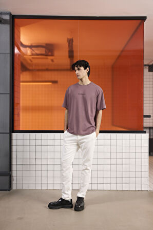 Kabartma Baskılı Modal Erkek T-shirt