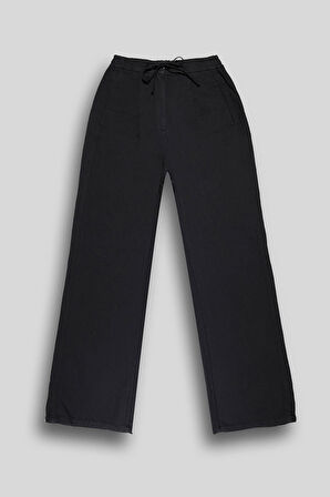 Bağcıklı Cep Detaylı Oversize Kadın Dokuma Pantolon