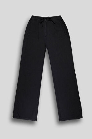 Bağcıklı Cep Detaylı Oversize Kadın Dokuma Pantolon
