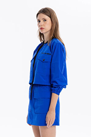 Slim Fit Beli Lastikli Basic Kadın Mini Etek