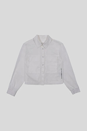 Gömlek Yaka Kol Ucu Ribanalı Çift Cep Çıtçıtlı Kadın Gömlek