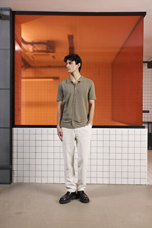 Polo Yaka Kısa Kollu Tirko Erkek Gömlek