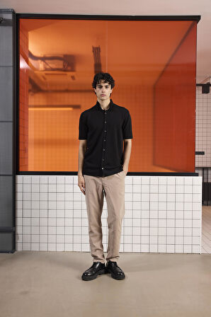 Polo Yaka Kısa Kollu Tirko Erkek Gömlek