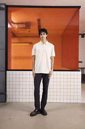 Triko Yakalı Merserize Erkek Gömlek