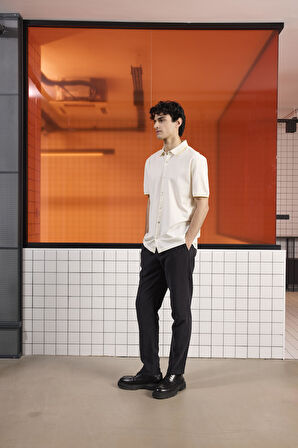 Triko Yakalı Merserize Erkek Gömlek