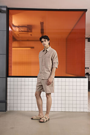 Cep Detaylı Çıtçıt Kapamalı Erkek Dış Gömlek