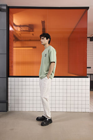 Bisiklet Yaka YEAH Baskılı Erkek T-shirt