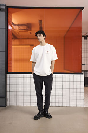 Bisiklet Yaka YEAH Baskılı Erkek T-shirt